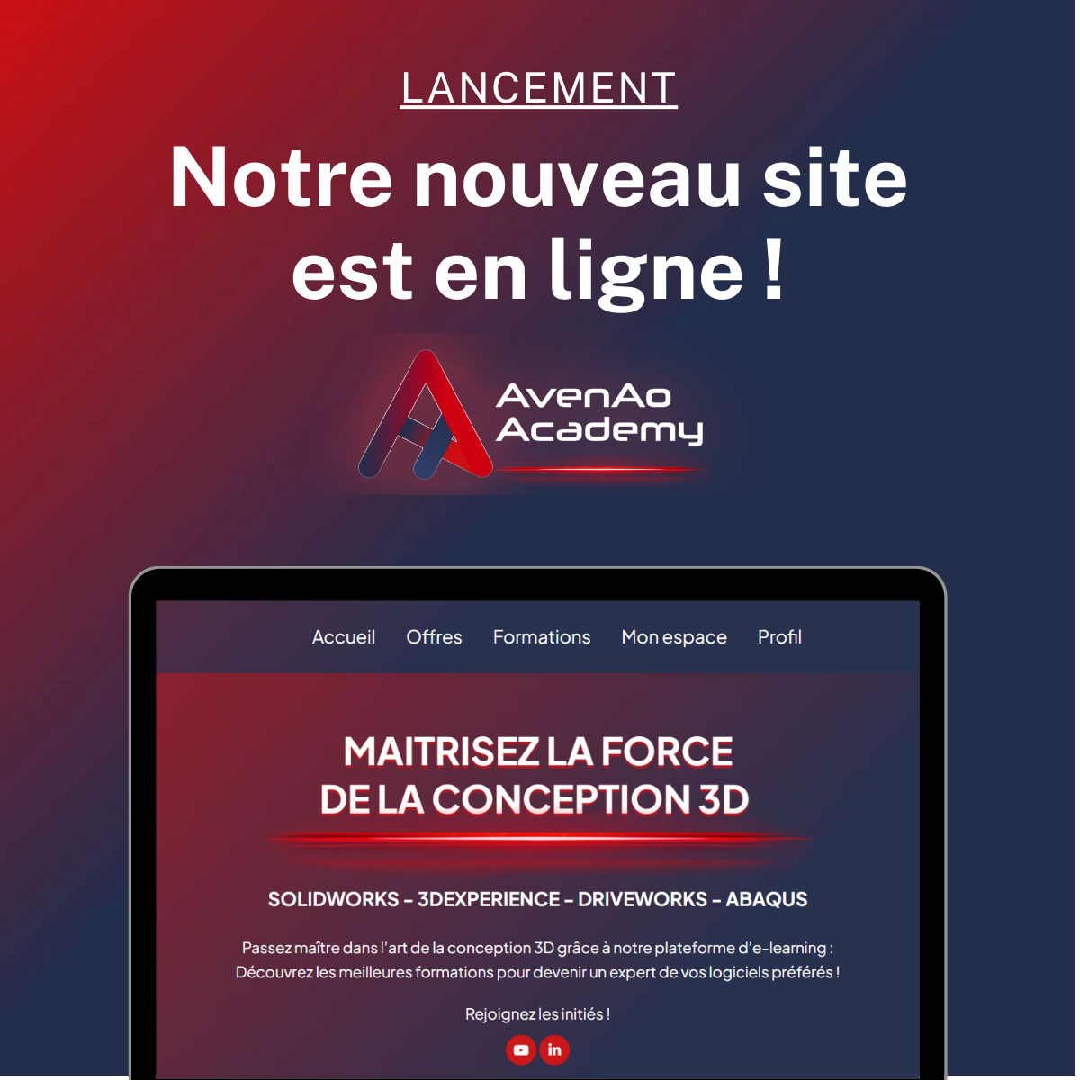 Blue And White Modern Website & Development Instagram Post